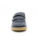 Hunter showing the navy leather upper, orange detailing and double hook‑and‑loop straps.