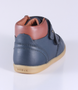 Timber showing the navy leather upper, padded collar and double straps.