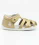 Tropicana II showing the gold leather upper, cut‑outs and ankle strap.