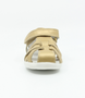 Tropicana II showing the gold leather upper, cut‑outs and ankle strap.