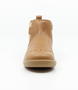 Billie showing the caramel leather upper, brogue details and inside zip.