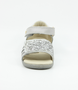 Gem showing the silver leather upper, glitter strap and open toe.
