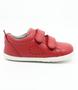 Grass Court showing the red leather upper, white sole and multiple straps.