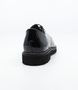 Patent-and-suede lace-up comfort shoe, Schwarz finish.