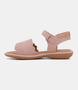 Rose gold glitter kids sandal with dual self‑fastening straps and contoured footbed