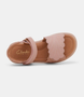 Rose gold glitter kids sandal with dual self‑fastening straps and contoured footbed