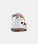 White gold girls sandal with closed heel and open toe