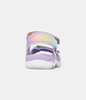 Lilac rainbow kids surf sandal with dual self-fastening straps and open back
