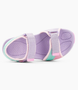 Pink and lilac kids surf sandal with dual self-fastening straps and open back
