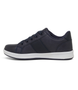 Navy kids sneaker with lace‑up closure and contoured footbed