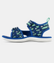 Blue croc kids sport sandal with dual self-fastening straps and flexible sole