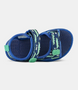 Blue croc kids sport sandal with dual self-fastening straps and flexible sole
