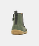 Olive toddler leather boot with elastic gusset, inside zip and scuff‑resistant toe cap
