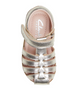 Gold toddler cage-toe sandal with closed heel and single self-fastening strap