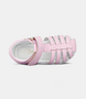 Pink toddler cage-toe sandal with closed heel and single self-fastening strap