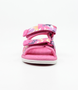 Pink floral kids surf sandal with synthetic upper and dual self-fastening straps
