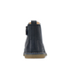 Navy leather Chelsea boot with inside zip and elastic gusset