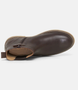 Dark brown leather Chelsea boot with inside zip and elastic gusset