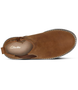 Tan waxy leather Chelsea boot with inside zip and elastic gusset