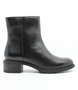 Schwarz leather ankle boot with memory foam insoles and 40 mm block heel