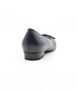 Navy leather low-heel court shoe with bow detail and 20 mm block heel