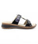 Schwarz leather sandal with padded insoles and flexible side‑stitched sole