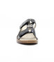 Schwarz leather sandal with padded insoles and flexible side‑stitched sole