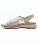 Cashmere leather slingback sandal with peep-toe front and flexible side-stitched sole