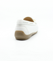 White leather moccasin-style casual shoe