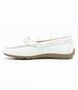 White leather moccasin-style casual shoe