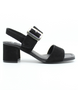 Schwarz leather heeled sandal with 45 mm block heel