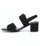 Schwarz leather heeled sandal with 45 mm block heel