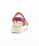 Pink/Orange leather flat sandal with flexible platform sole