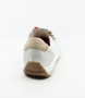 White Multi leather sneaker with side zip and memory foam insoles