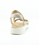 Sand/Weiss/Platin leather heeled sandal with 45 mm block heel
