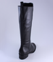 Schwarz leather tall boot with 35 mm block heel