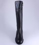 Schwarz leather tall boot with 35 mm block heel