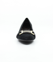 Schwarz suede low-heel shoe with metallic bar detail and 35 mm block heel