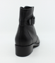 Schwarz leather ankle boot with strap detail and 35 mm block heel