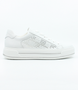 White leather sneaker with perforated side detail