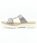 Cashmere leather slide sandal with adjustable buckles and flexible sole