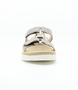 Cashmere leather slide sandal with adjustable buckles and flexible sole