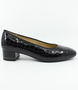 Nero leather court shoe with 35 mm heel