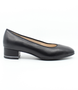 Black leather court shoe with 35 mm heel