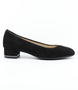 Schwarz leather court shoe with 35 mm heel