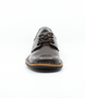 Brown leather girls lace‑up school shoe with smooth upper and stitched sole.