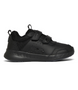 Blackout junior boys school double strap leather and synthetic sports sneaker with low profile and athletic silhouette