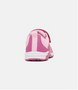 Magenta junior school sports shoe with low profile and athletic silhouette