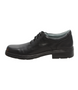Black girls school lace up leather shoe with low heel and smooth upper