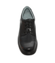 Black girls school lace up leather shoe with low heel and smooth upper